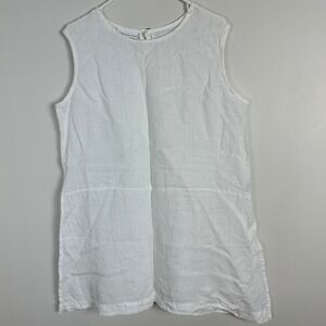 Bryn Walker 100% Linen White Tunic Top Womens Size XL Layering Lagenlook Minimal